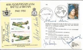40th Anniversary of the Battle of Britain 19401980 signed FDC No 476 of 1000. Flown in Hurricane