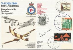 The Rt. Hon. Roy Mason MP Secretary of State for Defence signed No 46 Squadron RAF cover. Good