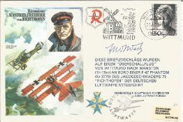 Fred West VC Great War fighter pilot signed RAF cover. Rittmeister Manfred, Freiherr von