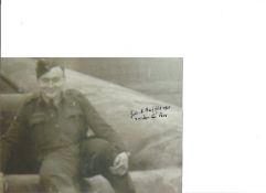 WW2 bomber veteran W/O John Banfield 207 Sqd 6 x 8 inch signed photo. Good Condition. All signed