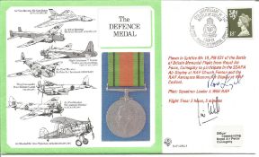 Rod Learoyd VC and Pilot Sqn Ldr J Wild signed The Defence Medal cover RAF(DM)18. 18p GB QEII stamp.