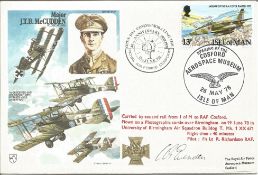 Wg Cdr Bert Evenden signed Historical Aviators cover RAFM HA27 Major J T B McCudden. 13p Isle of Man