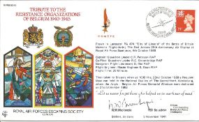N W Mackenzie signed Tribute to the Resistance Organizations of Belgium RAF Escapers cover SC40.
