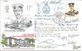 Ten WW2 aces and DFM winners signed 1987 Lord Dowding Sheltered Housing Appeal cover RAFAC29.