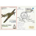 Battle of Britain pilots WW2 multiple signed RAF Coltishall Hurricane cover. Alan Gear, Richard