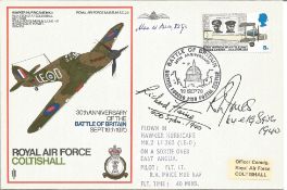 Battle of Britain pilots WW2 multiple signed RAF Coltishall Hurricane cover. Alan Gear, Richard