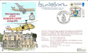 Air Vice marshal D C G Brook signed 50th Anniversary of RAF Pitreavie Castle cover JS(AC)31. 31p