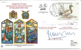 Multisigned RAF WW2 Escaping Society 1989 cover comm. Belgian Resistance RAFES SC40 signed by
