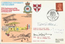 WW1 & 2 veterans Victor Goddard, BOB pilot J Millard signed Cambridge University Air Sqn cover. Good