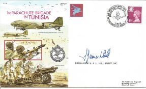 Brigadier S J L Hill signed 1st Parachute Brigade in Tunisia cover AF10. 39p GB QEII stamp. 50th