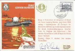 Flugt Gennem Danmark Escape from Denmark signed RAF cover date stamp 20. 5. 1976. Signed by Major