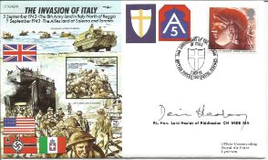 Rt Hon Lord Healey of Riddlesden signed JS 50/43/9 cover The Invasion of Italy. 3rd September