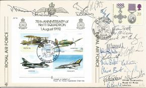 Royal Air Force 75th Anniversary of No 111 Squadron 1 August 1992 multi signed RAF cover No 42 of