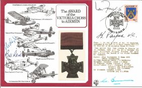 Keith Payne VC, Bill Reid VC and Rod Learoyd VC signed Victoria Cross DM Medal cover. Flown by