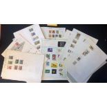 World stamp collection on 36 loose album pages. Includes Egypt, Czechoslovakia, Bulgaria. Good