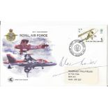 WW2 fighter ace Douglas Bader signed 1968 50th ann RAF flown cover . Good Condition. All signed