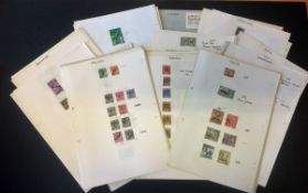 British commonwealth stamp collection on 70 loose album pages Covers L to Z including Malta,