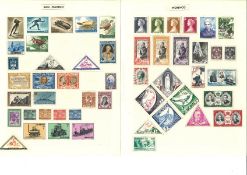 Monaco, San Marino and Liechtenstein stamp collection on 5 loose album pages. Good Condition. We