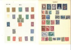 Austrian stamp collection on 20 loose album pages. Some early varieties. Good Condition. We