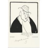 Ralph Richardson signed 8x6 caricature. Good Condition. All signed pieces come with a Certificate of