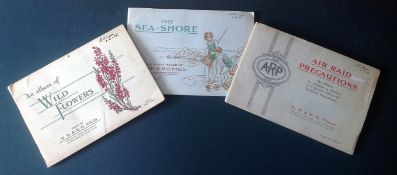 Cigarette card collections in 3 albums 1936 Wild Flowers 46 cards, 1938 Air Raid precautions 48