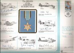 WW2 Tirpitz raid leader Grp Capt James Tait DSO DFC signed A4 Award of the Aircrew European Star