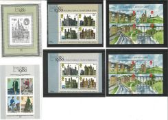GB Miniature sheets. 8 in total. Industrial Archaeology (2), London 1980 (6). Good Condition. We