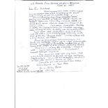 Barnes Wallis 12000, 20000 bombs related letter. Hand written letter from John Ross, who in WW2