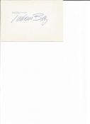 Turhan Bey signed 6x4 white card. (30 March 1922 - 30 September 2012) was an Austrian-born actor