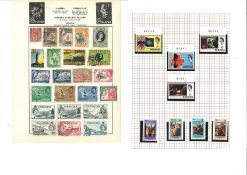 BCW stamp collection on 22 loose album pages. Covers D-I including Gold Coast, Grenada, Ireland