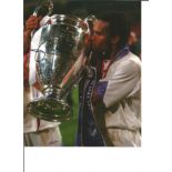 Christian Karembeu Signed Real Madrid European Cup 8x10 Photo. Good Condition. All signed pieces