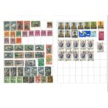 British commonwealth stamps over 24 album leaves. Includes Ceylon, Hong Kong, India, Malaya,