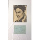 Robert Donat signature piece mounted below vintage photo with printed signature. Approx overall size