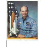 Jake Garn to Walter NASA Astronaut signed 10 x 8 inch colour litho photo from NASA, Space Shuttle
