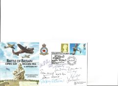 Eight Battle of Britain fighter pilots signed 1997 BOB Open Day cover with Biggin Hill postmark.