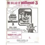 James Coburn (1928-2002) Actor Signed The Ballad Of Waterhole 3 Sheet music. Good Condition. All