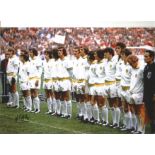 John Giles 1975 Football Autographed 12 X 8 Photo, A Superb Image Depicting Leeds United Players