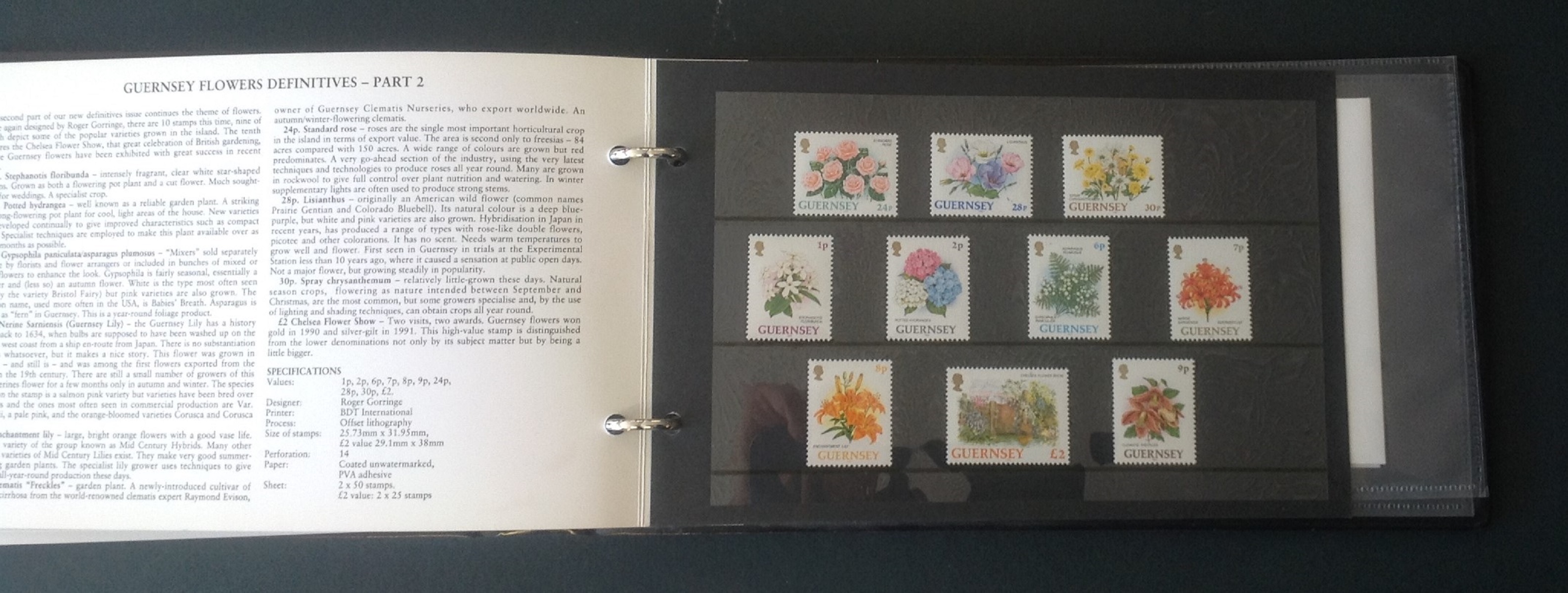 Guernsey flower collection album. Includes 2 presentation pack, 1993 flower definitives I and II. - Image 3 of 4