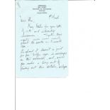 Air Marshall Sir Gareth Clayton handwritten letter to WW2 author Alan Cooper. Good Condition. All