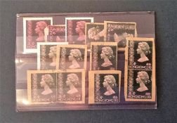 Hong Kong used stamps on stock card. Includes SG324d (10stamps) and SG324e (3 stamps). Good
