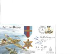 Five Battle of Britain fighter pilots signed 2001 BOB cover The 1939-1945 Star. Includes E Smythe,