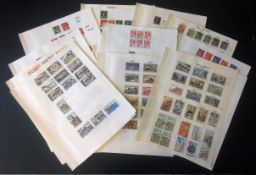 French stamp collection on 17 loose album pages. Contains some early valuable stamps. Good