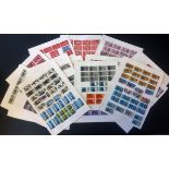 GB used stamp collection. 14 loose album pages of comms. 1953 1970. Some duplication. Good