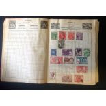 World stamp collection in Improved postage stamp album. Includes Australia, Austria, China, Egypt,