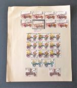 GB 1974 stamp collection on loose album page. 3 1 2p first motor fire engine 1904 used stamp. Colour