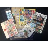 Assorted stamp collection. Includes mint and used plus miniature sheets. Includes Isle of Man, GB,