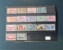 French stamp collection. 16 stamps all used, high catalogue value. Mainly 1900 and 1920 Oliver