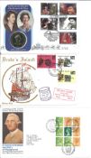 FDC collection. 3 covers. GB FDC 6 2 1992 with £2 coin inset. GB FDC 16 4 1980 with special postmark