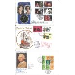 FDC collection. 3 covers. GB FDC 6 2 1992 with £2 coin inset. GB FDC 16 4 1980 with special postmark