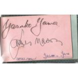 Autograph book with autographs of James Mason and Yasuko Yama on the same page. Then Burt Bacharach.